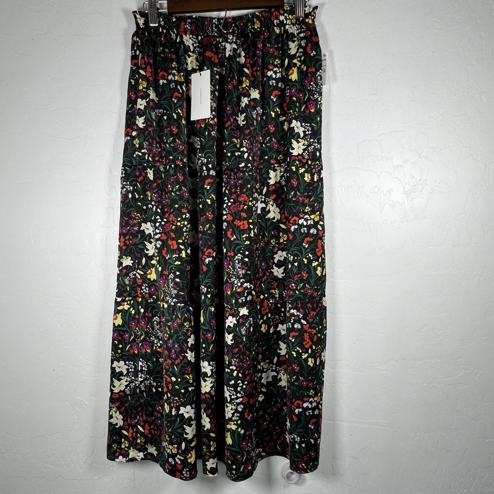 H By Halston Skirt Tiered Vibrant Floral Tangerine Nordstrom Rack Size Large NWT